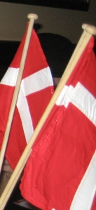 Danish flags brought to Lance by his Danish cousin for the birthday celebration